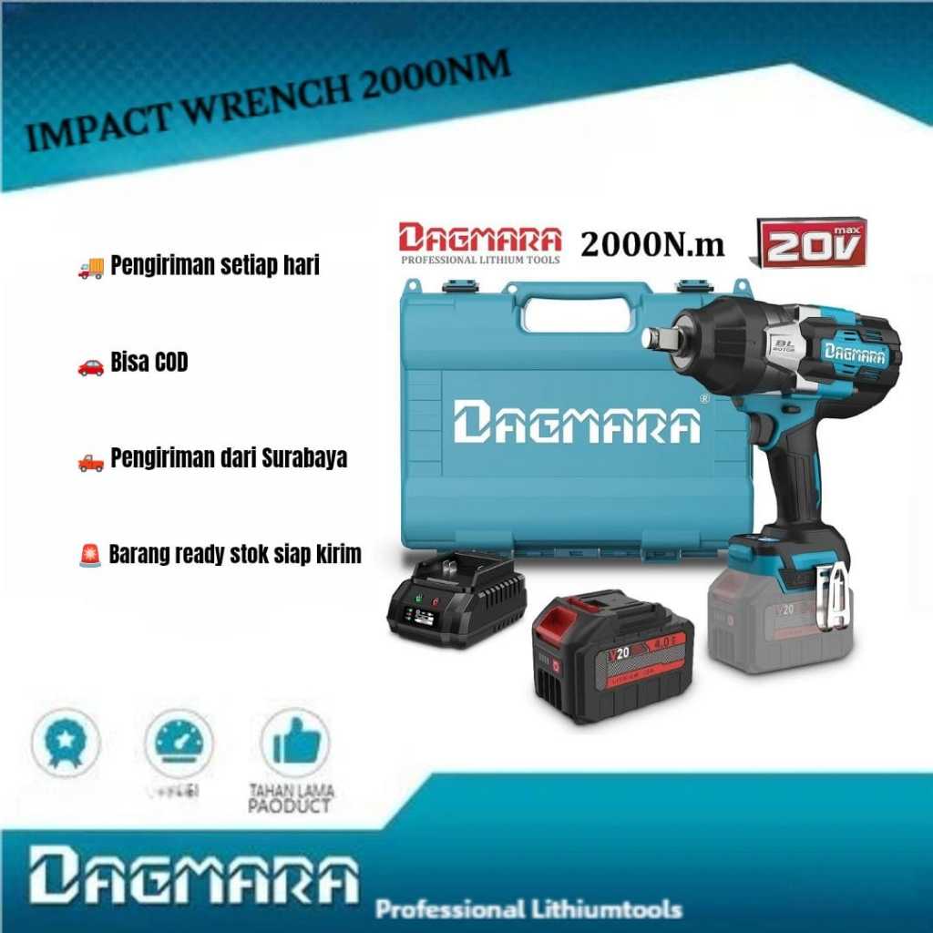 Dagmara 2000Nm Impact Wrench Bor baterai tanpa percikan api High Power Drive Ratchet Socket