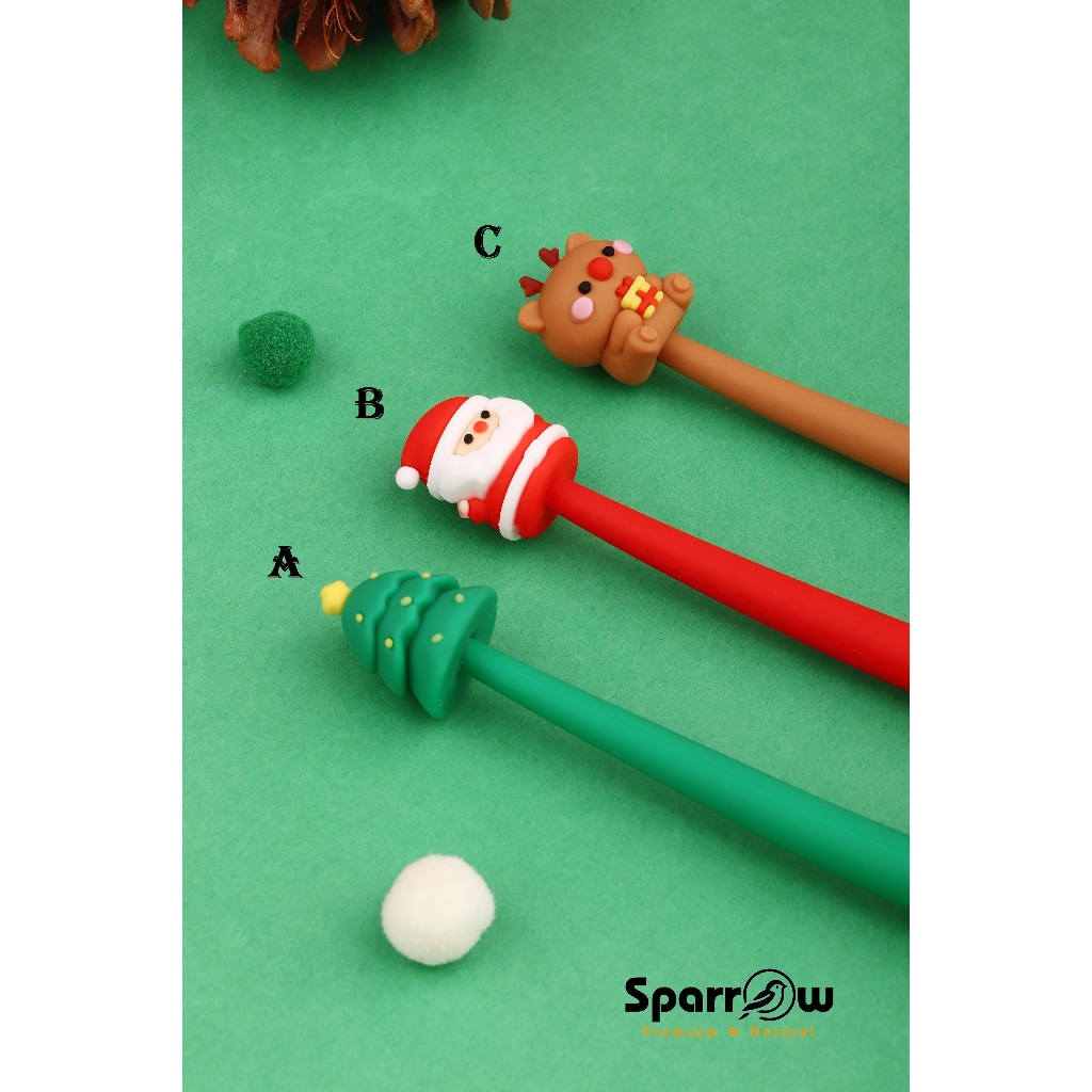 

SPARROW Pen Silikon / Silicone Pen / Pen Karakter Lucu Cantik MERRY CHRISTMAS (7129)
