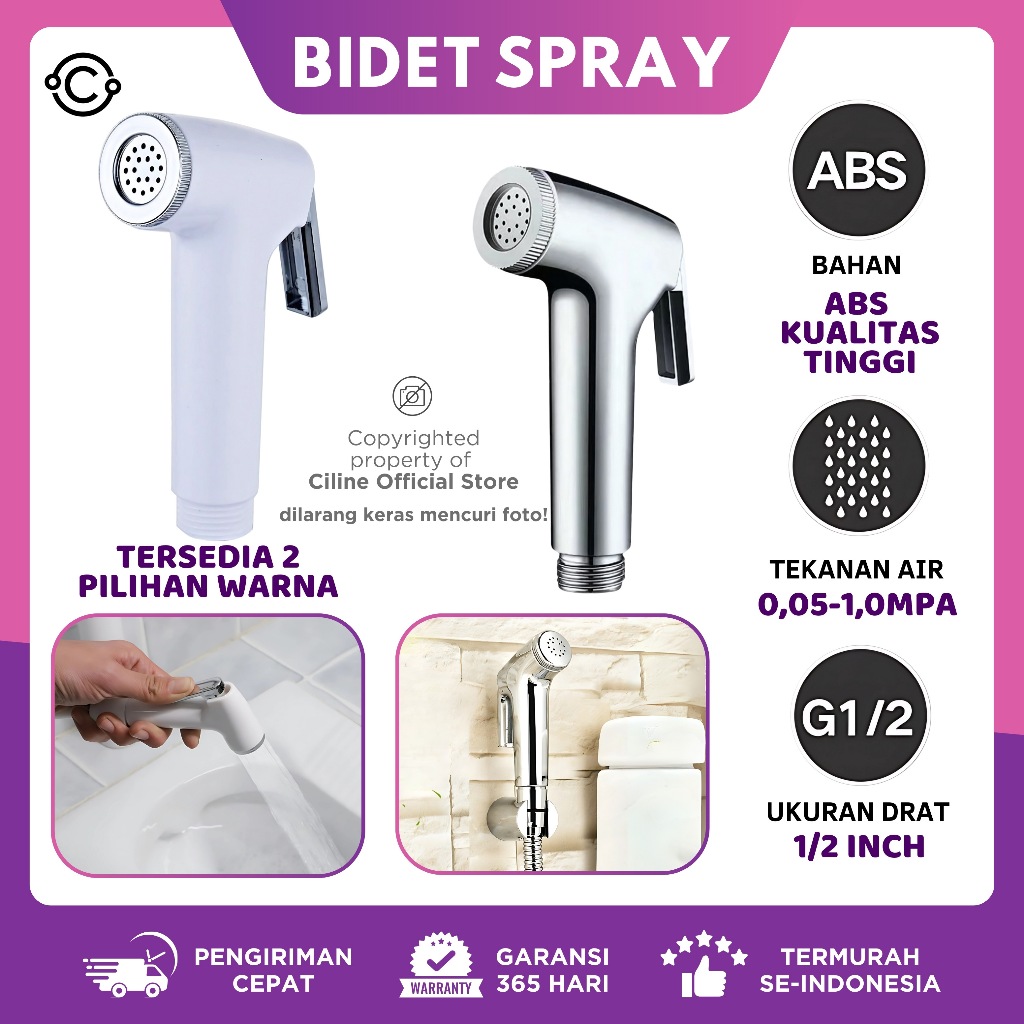 Kepala Jet shower Toilet Kamar Mandi Semprotan Kran Cebok Bidet shower