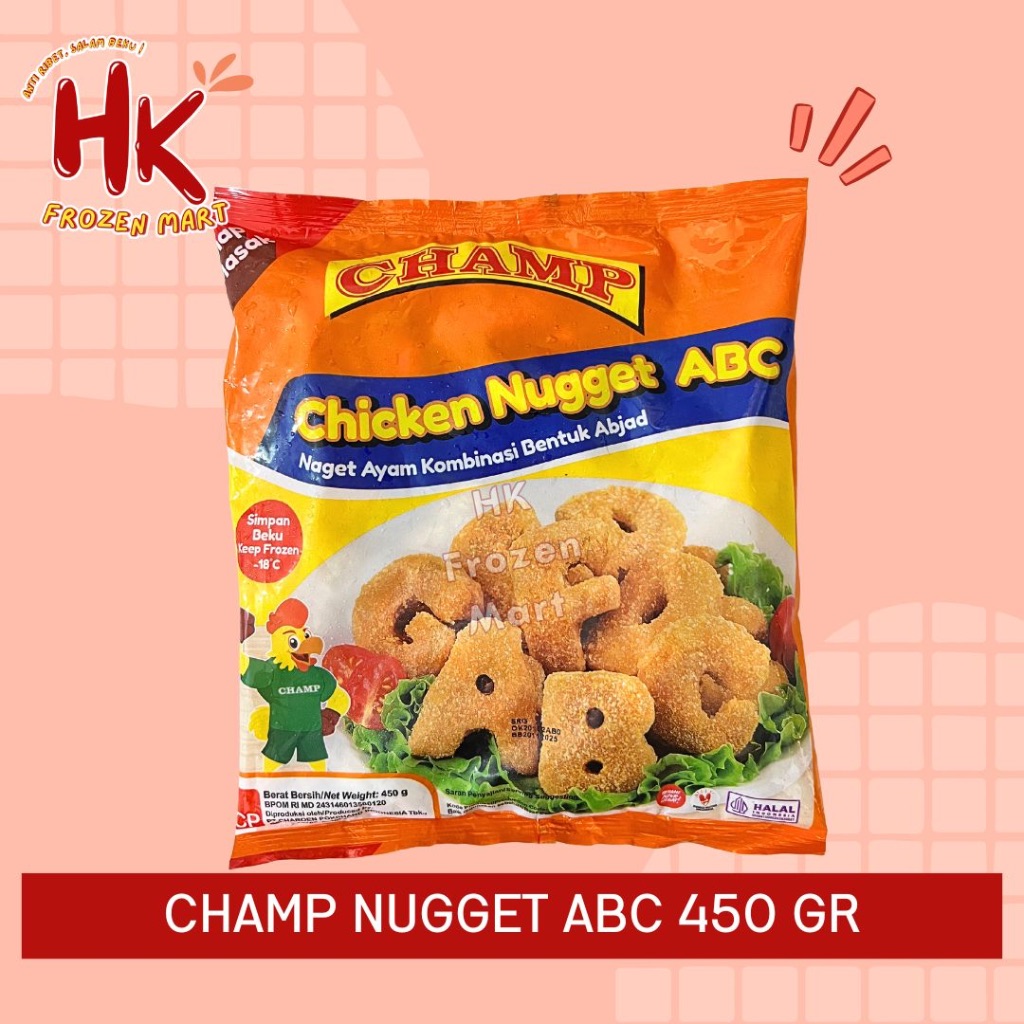 

Champ Chicken Nugget ABC 450gr KEMASAN BARU | naget ayam huruf animal lucu kanzler HK Frozen Mart