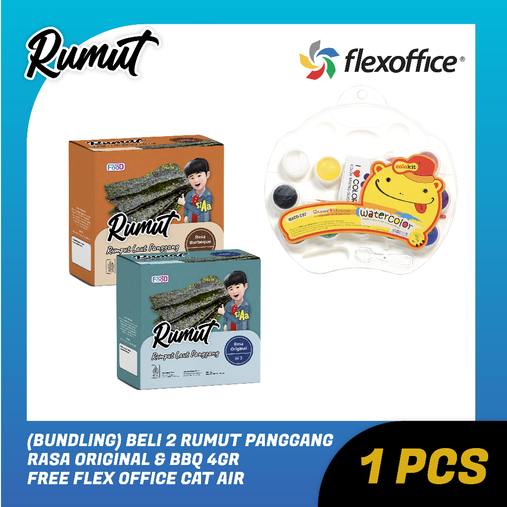 

(Bundling) Beli 2 Rumut Panggang Rasa Original & BBQ 4gr Free Flex Office Cat Air