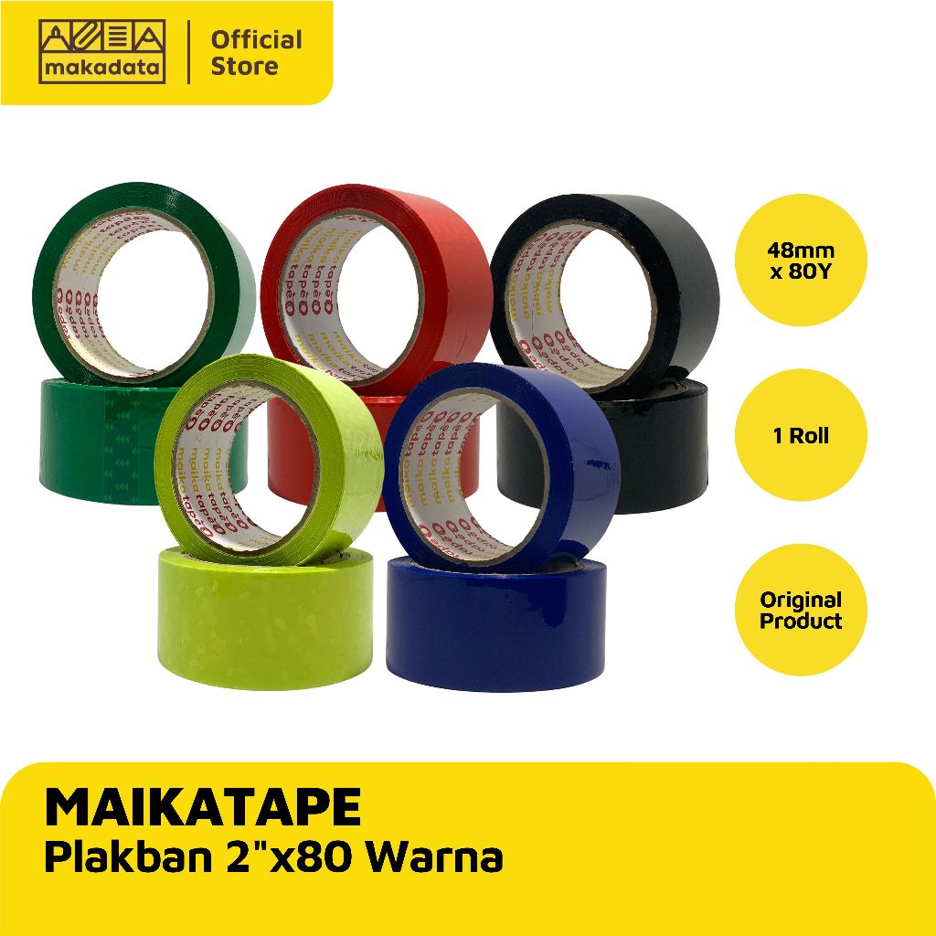 

OPP TAPE / PLAKBAN / LAKBAN WARNA MAIKATAPE 48MM (1 ROLL) MURAH