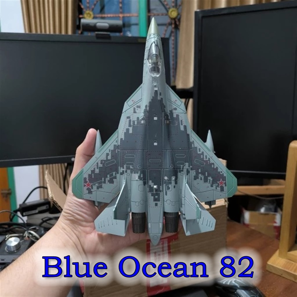 Block Model DIY 1/72 Russian SU-57 Felon Heavy Fighter + Stand Keren - Mainan Pesawat Militer mudah 