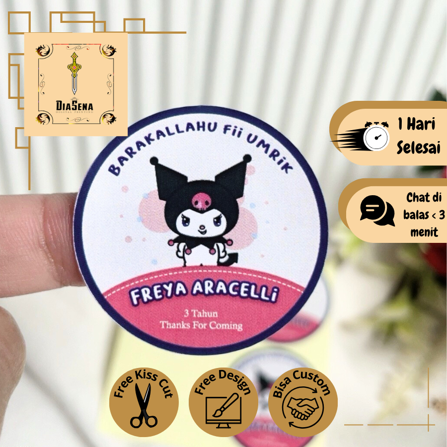 

2-4 Sticker Bulat Ulang Tahun Anak Stiker Ultah Free Design Template Diasena Birthday Sticker Chromo