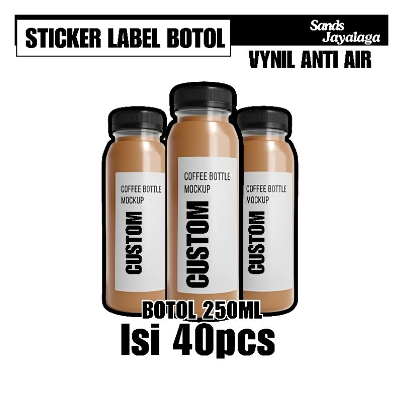 Cetak sticker label kemasan stiker botol 250ml stiker custom label stiker merk stiker minuman