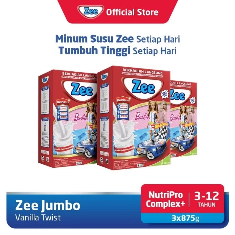 

Zee Box 875gr Vanila PAKET( 3 x875gr )kemasan hotweel/barbie