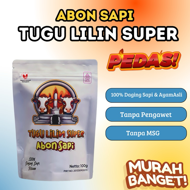 

ABON SAPI PEDAS TUGU LILIN SUPER 100gram