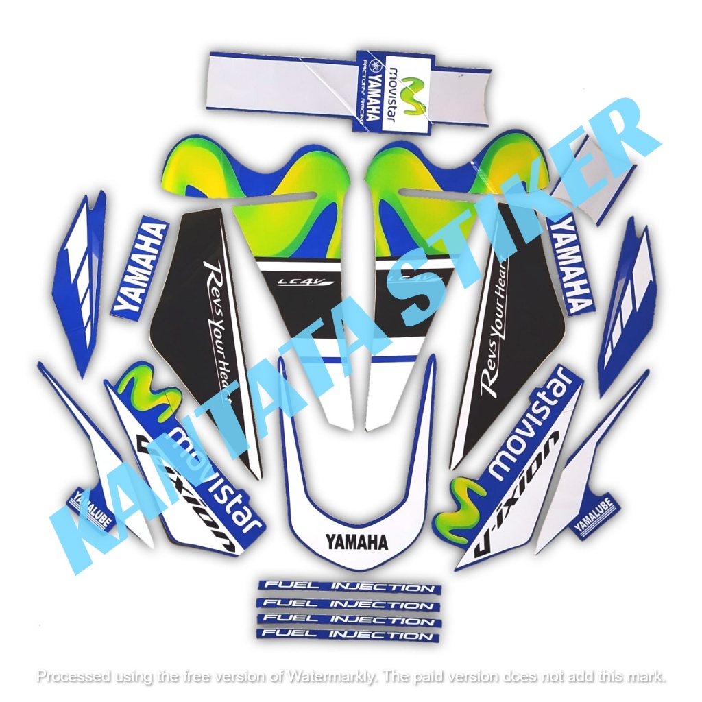 STIKER STRIPING LIS BODY MOTOR YAMAHA VIXION ADVANCE 2016 VARIASI MOVISTAR BIRU