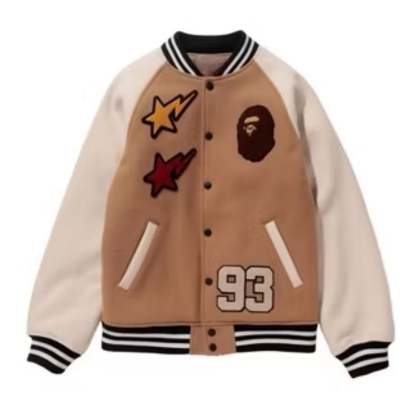 JAKET BASEBALL VARSITY BAPE 93 OVERSIZE JAKET BASEBALL UNISEX