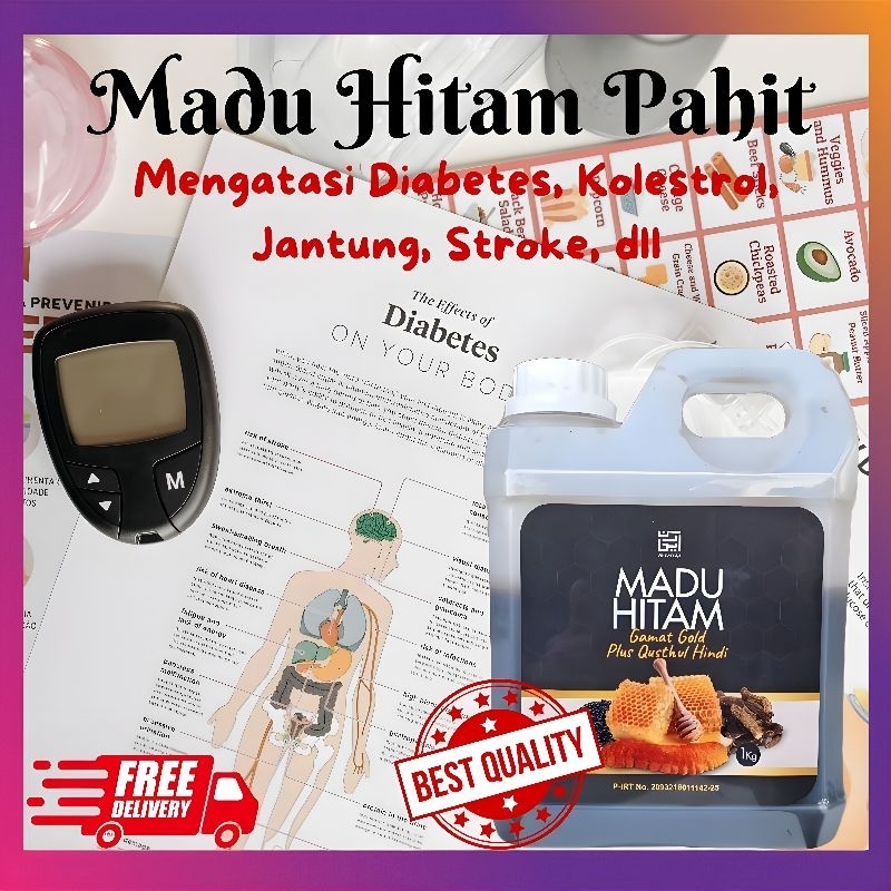 

Madu Hitam Pahit Gamat Gold Plus Qusthul Hindi Propolis Sambiloto Dan Habbatussauda 1kg Suplemen Herbal Ampuh untuk Diabetes Ar Rayhan