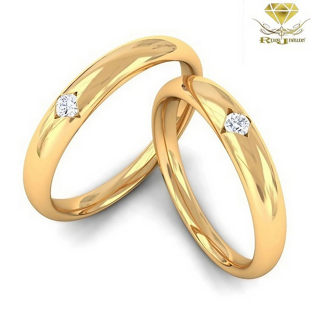 Cincin Pernikahan Couple Emas Berlian Eropa ASLI ORIGINAL Putih Nikah Kawin Tunangan Wedding NKC20