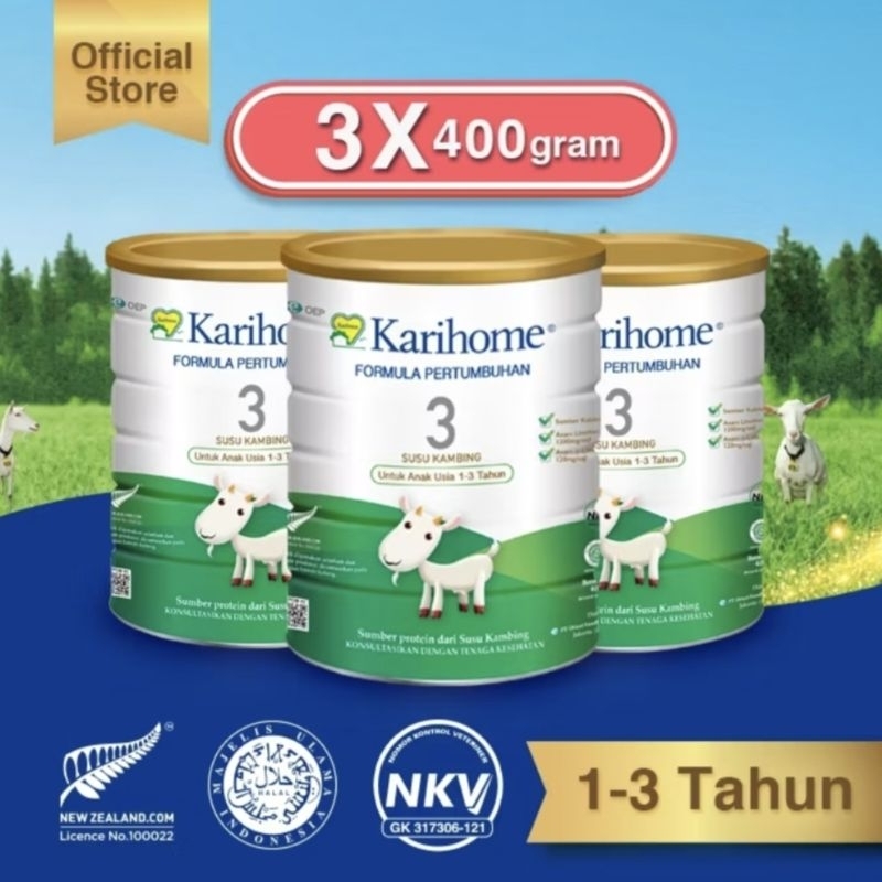 

Karihome Formula Pertumbuhan 3x400gram. EXP 2027