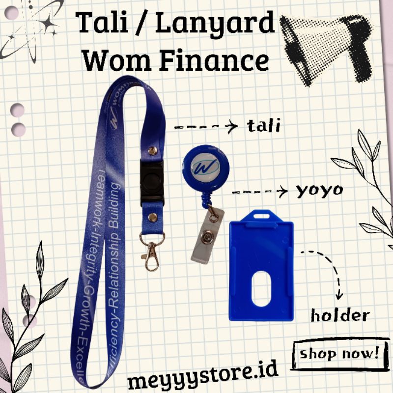 

READYYY Tali Gantungan ID CARD / Lanyard WOM FINANCE [STOCK MELIMPAH] Termurahhh Harga Grosir!