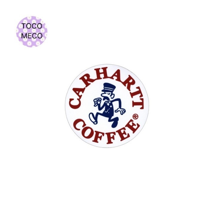 

sticker C@rhartt coffee logo rounded stiker