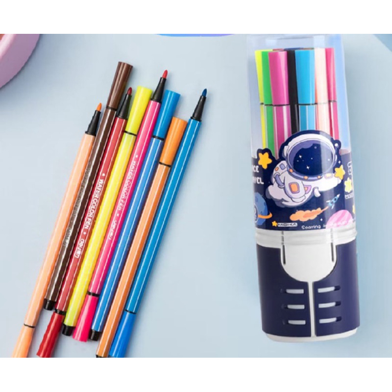 

dekastore_lui | Spidol Warna Warni 1 Set Hexagonal Watercolor Maker Pen Stabilo Pastel