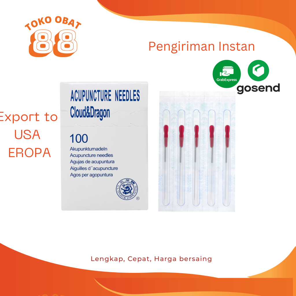 Jarum Akupuntur Cloud Dragon dengan selongsong isi 100 ukuran 1 cun (0.25*25)