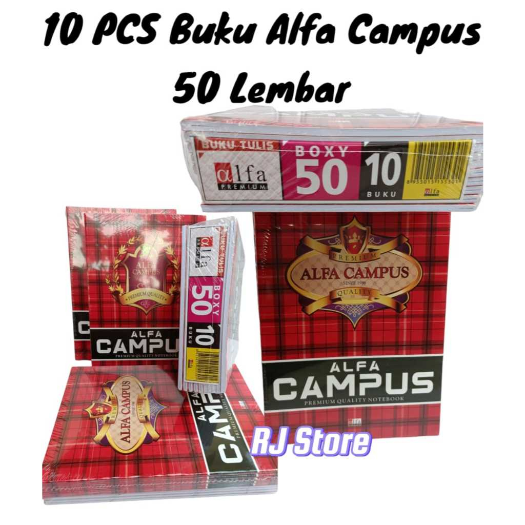 

10 pcs buku Alfa Campus 50 Lembar ukuran boxy