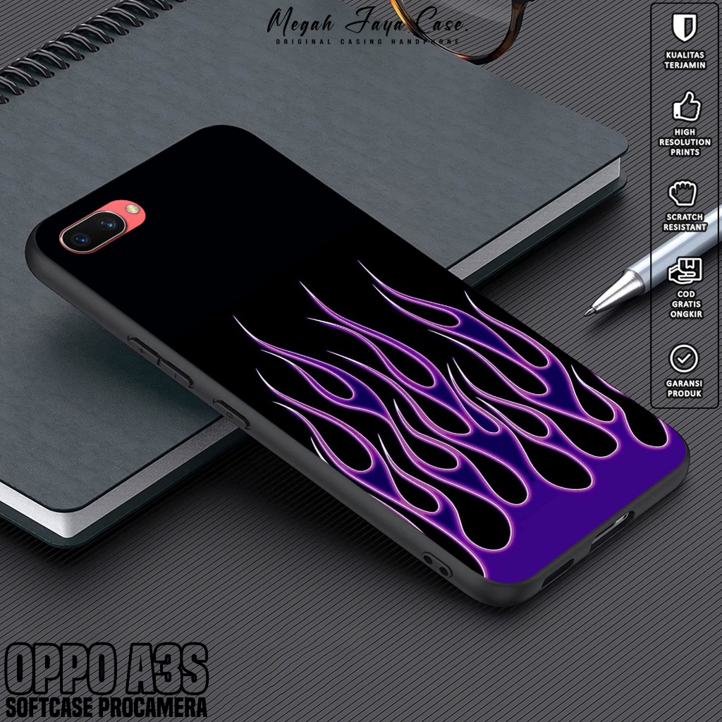 Case Oppo A3S - Casing Hp Oppo A3S Motif FIRE - Silikon Oppo A3S - Softcase Hp Oppo A3S - Kondom Hp 