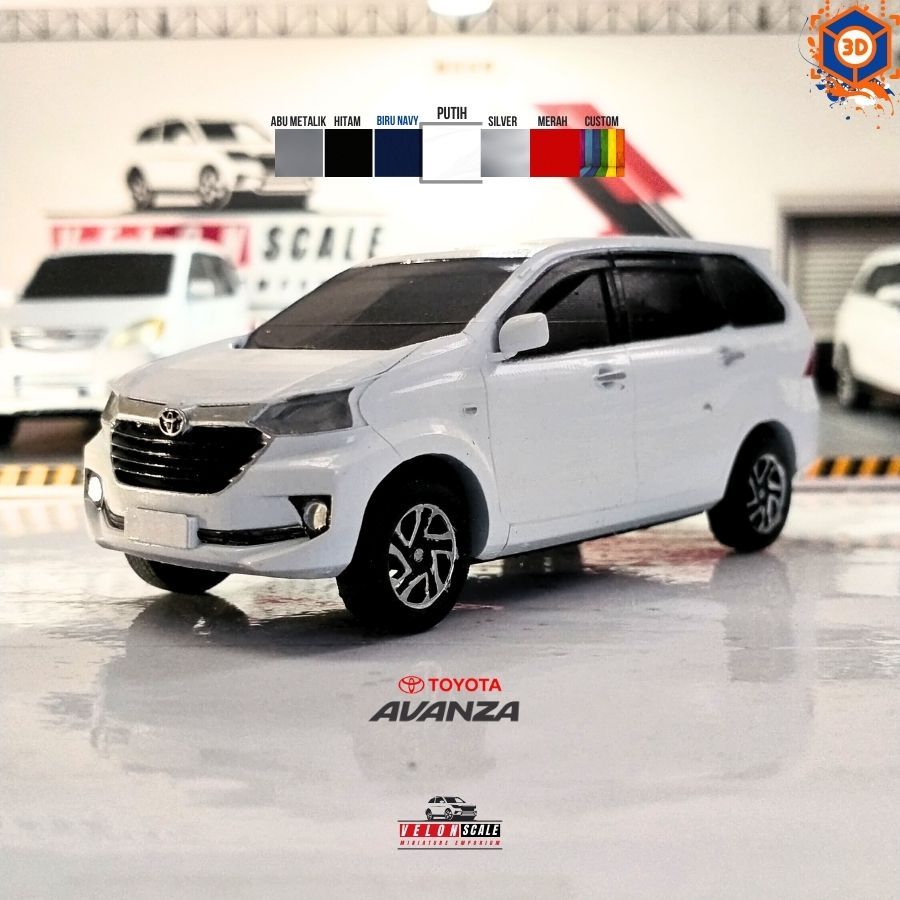 Diecast Toyota Avanza Tipe G Skala 1:43 Miniatur AVANZA, Replika AVANZA Bisa Custom Plat&Cat