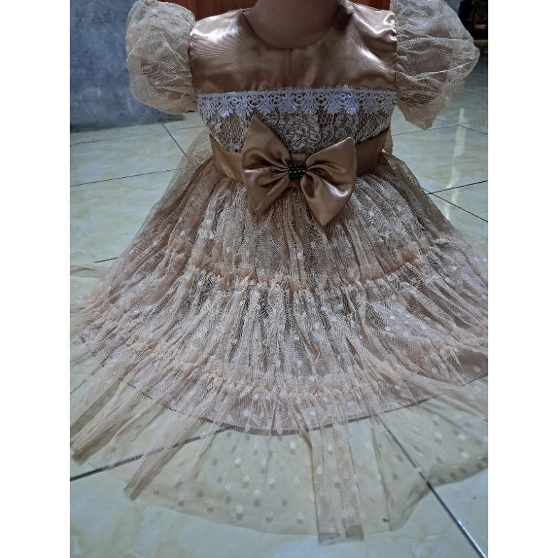 GAUN ANAK/GAUN PESTA/GAUN PENGANTIN MODEL SUSUN SENADA