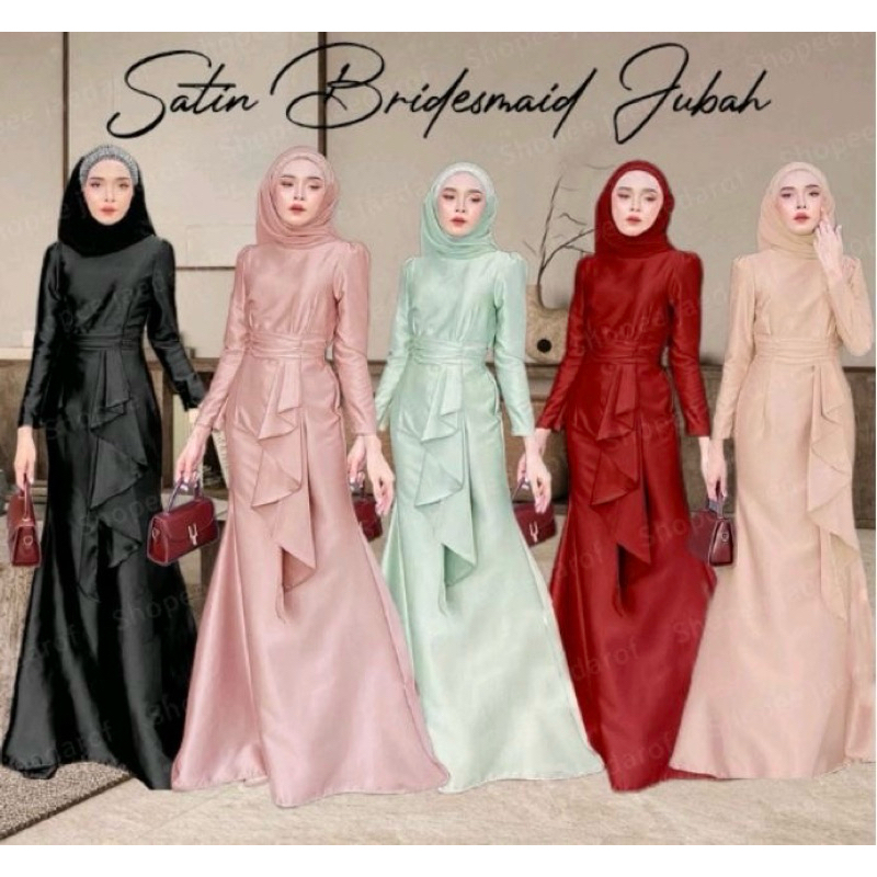 Dres Bridesmaid Malaysia DRESS SATIN BAJU GAMIS MURAH BAJU WANITA BAJU MELAYU