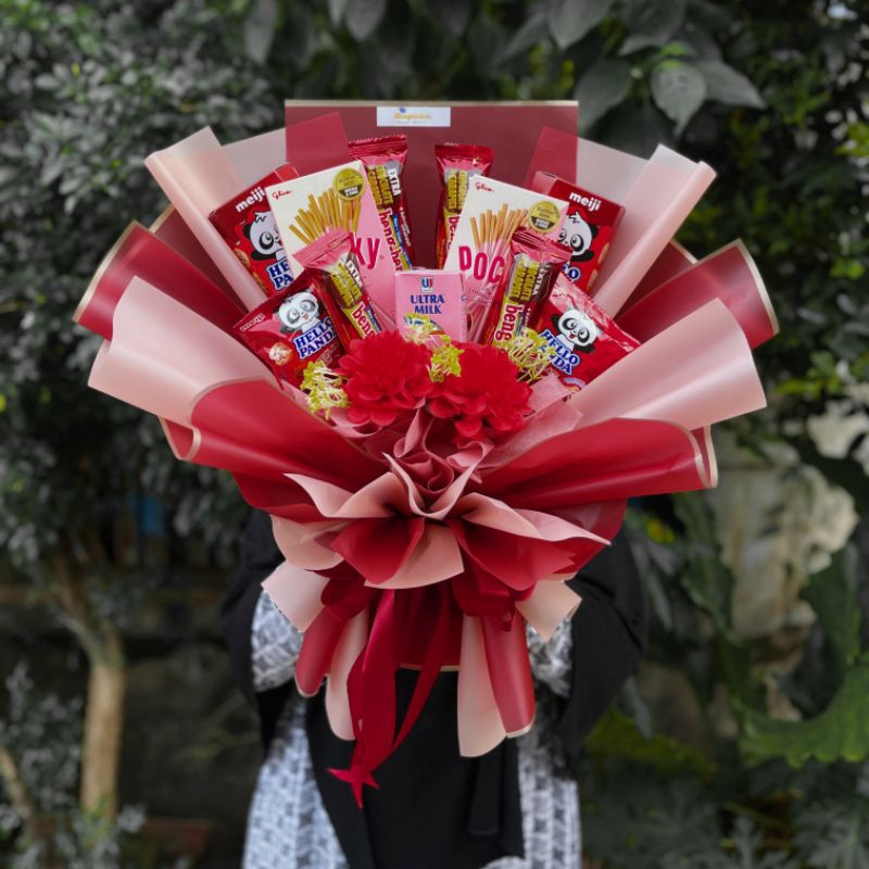

Buket Snack Makanan Ringan Anak 5 Varian - Snack Bouquet Hadiah Wisuda Ulang Tahun