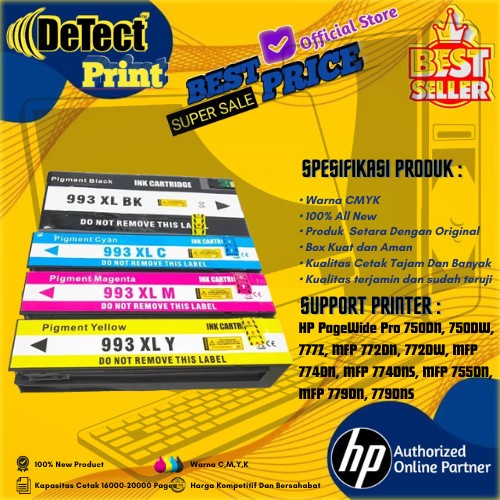 Catridge Tinta Compatible HP 993XL Printer HP PageWide Pro 750DN, 750DW, 777Z, MFP 772DN, 772DW