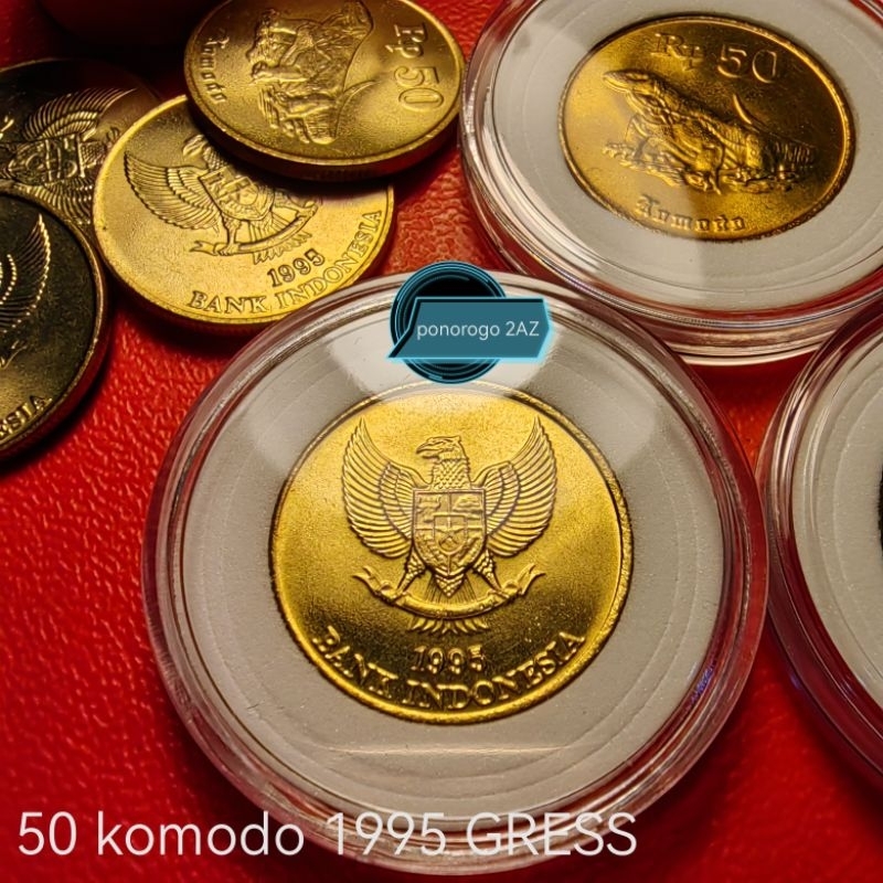 GRESS 50 rupiah gambar komodo 1995 asli