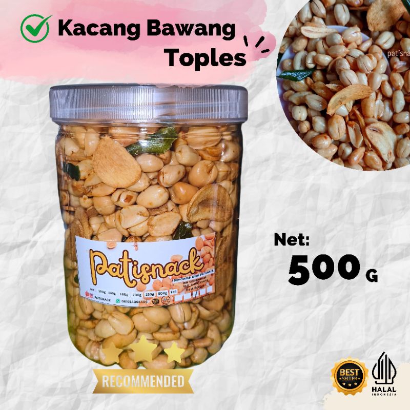 

Kacang Bawang / Kacang Bali 500g GRATIS BAWANG GORENG kemasan Toples 800ml