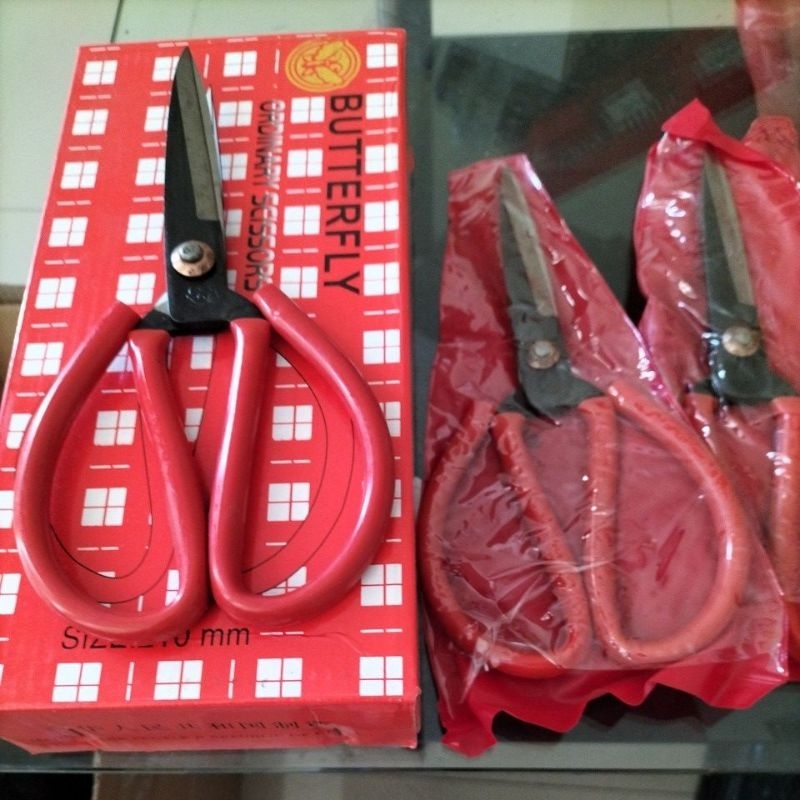 

GUNTING BESI BUTTERFLY gagang merah/gunting besi kuat serbaguna