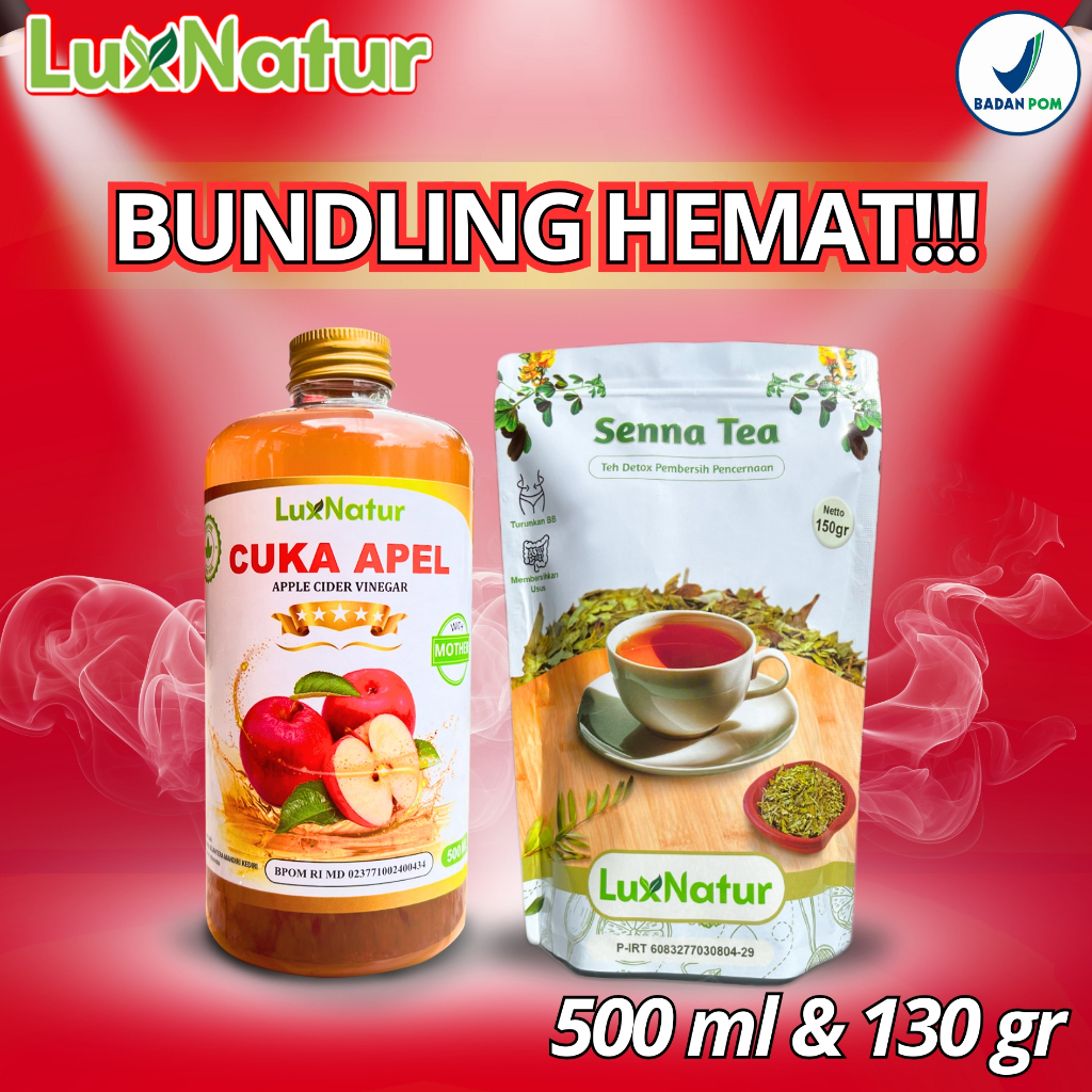 

CUKA APEL ORIGINAL WITH MOTHER CUKA APEL ORGANIK BPOM BONUS SENNA TEA LUXNATUR