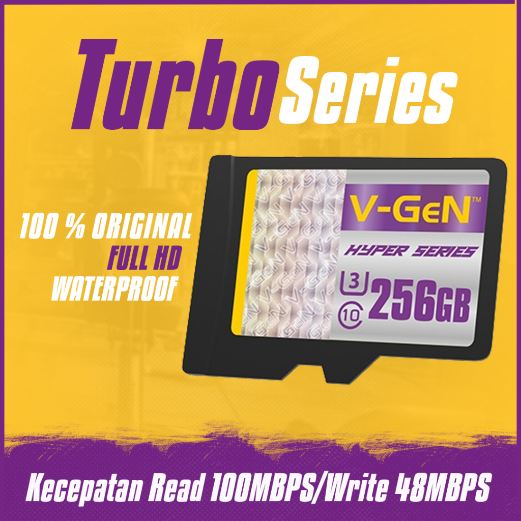 MicroSD Card VGEN TF 256GB Class 10 Turbo Memory HP VGEN Original