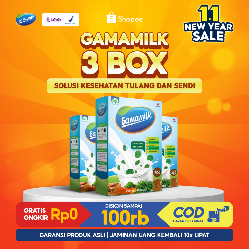 

(3 BOX) GAMAMILK - Susu Etawa Plus Gamat Membantu meredakan Sendi, Rematik, Sesak Nafas & Lambung