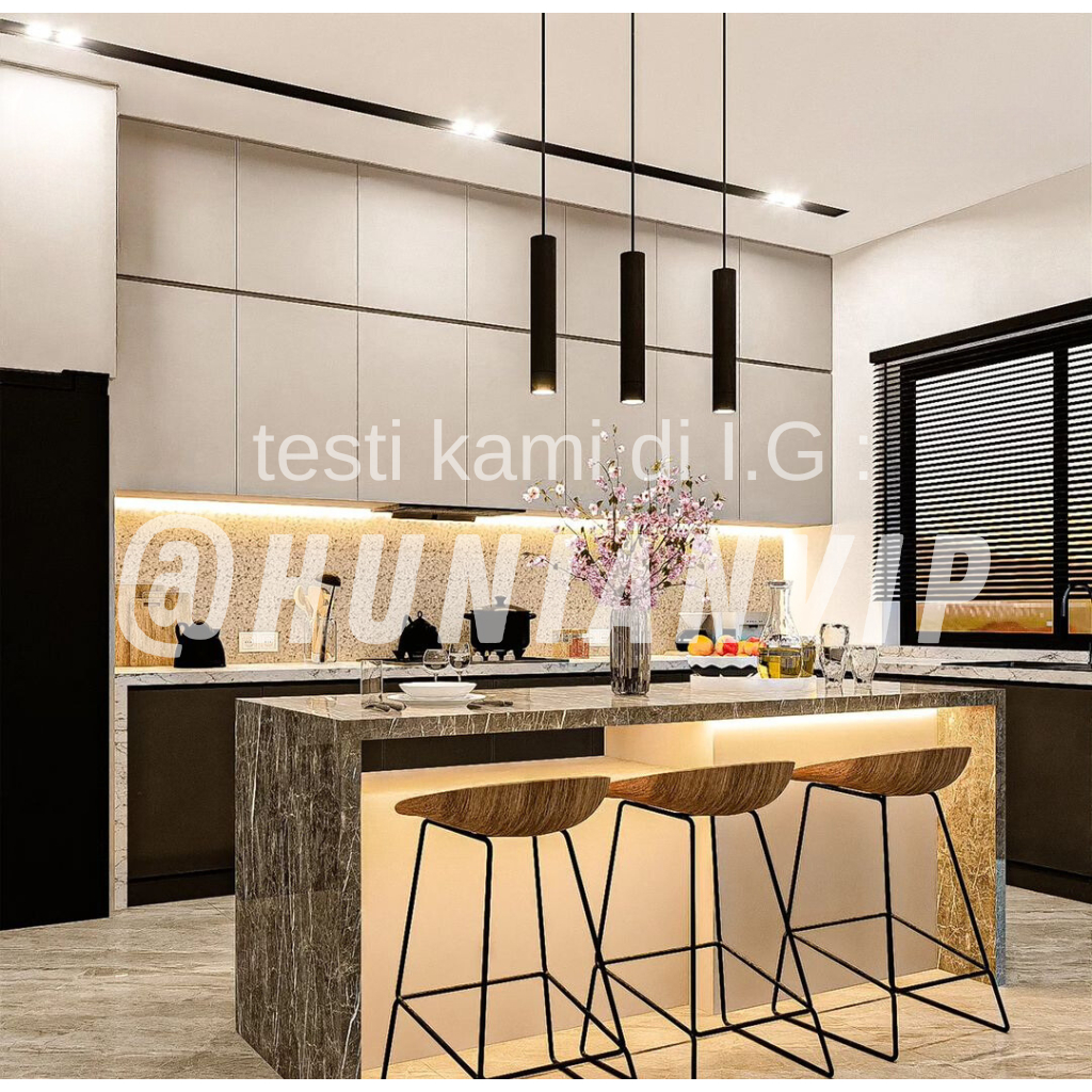 Rak dapur mini bar minimalis terpasang / kitchen set surabaya