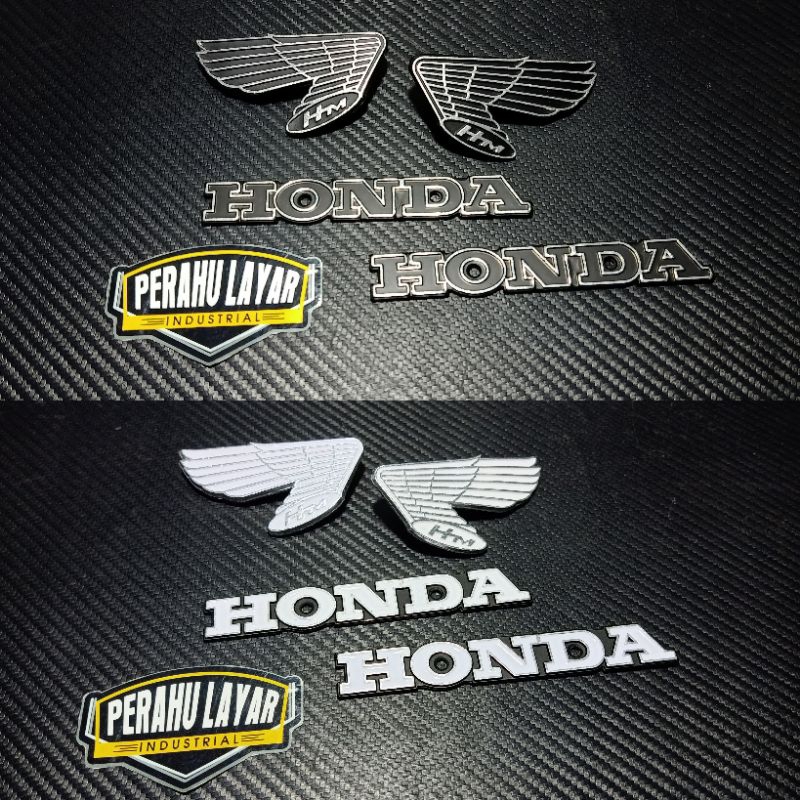 emblem tangki cb 100 cb100 import putih/hitam