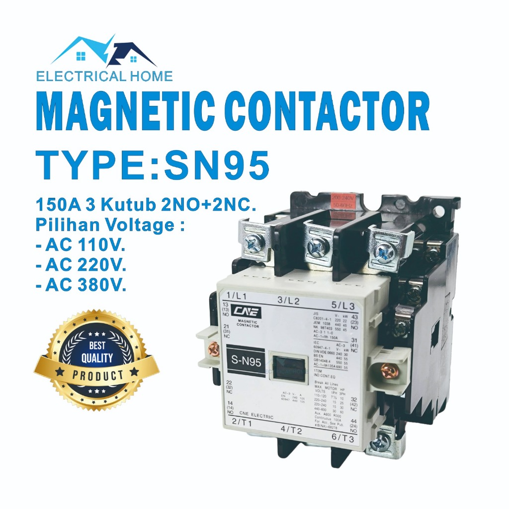 MAGNETIC CONTACTOR CNE SN-95 150A 3 KUTUB