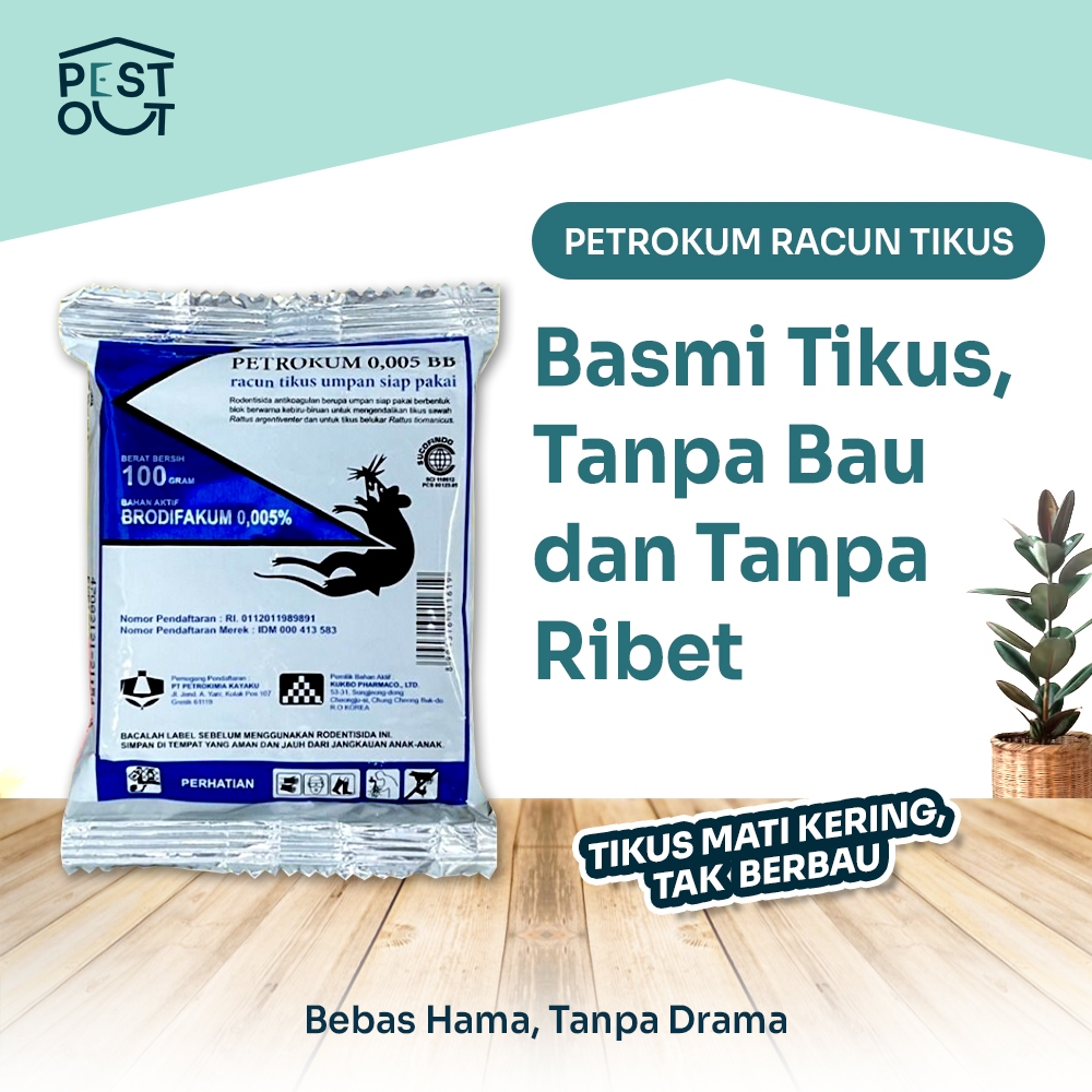 PETROKUM Racun Pembasmi Hama Tikus Ampuh Basmi Tikus Mati Kering Tanpa Bau