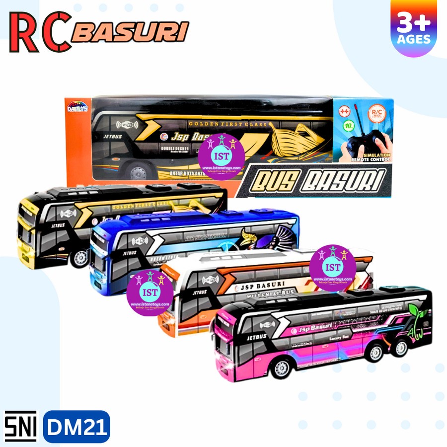 Mainan Mobil RC Bus Telolet Skala Mini Bahan Plastik untuk Anak