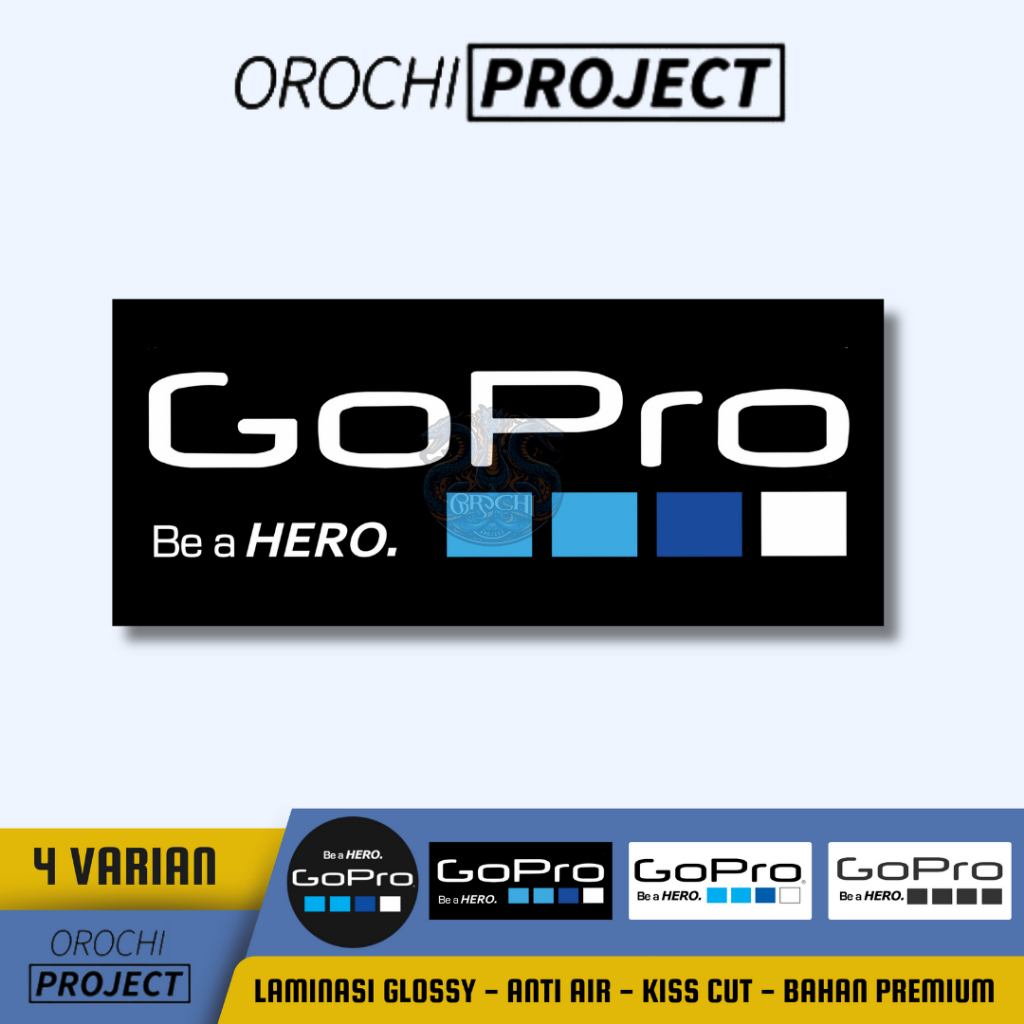 

Sticker Stiker Brand Logo GOPRO GO PRO CAMERA Vinyl Glossy Anti Air HP Laptop Tumbler Motor Helm