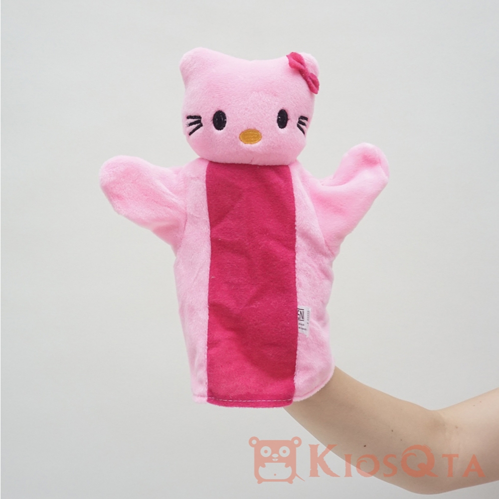 boneka tangan handpuppet hello kitty kucing merah muda pink tua DEC
