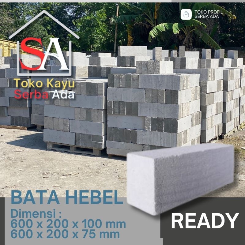 1 Kubik Bata Ringan Hebel 60 cm x 20 cm x 10 cm / 7,5 cm