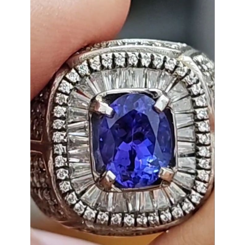 natural sepasang batu tanzanite cowok cewek