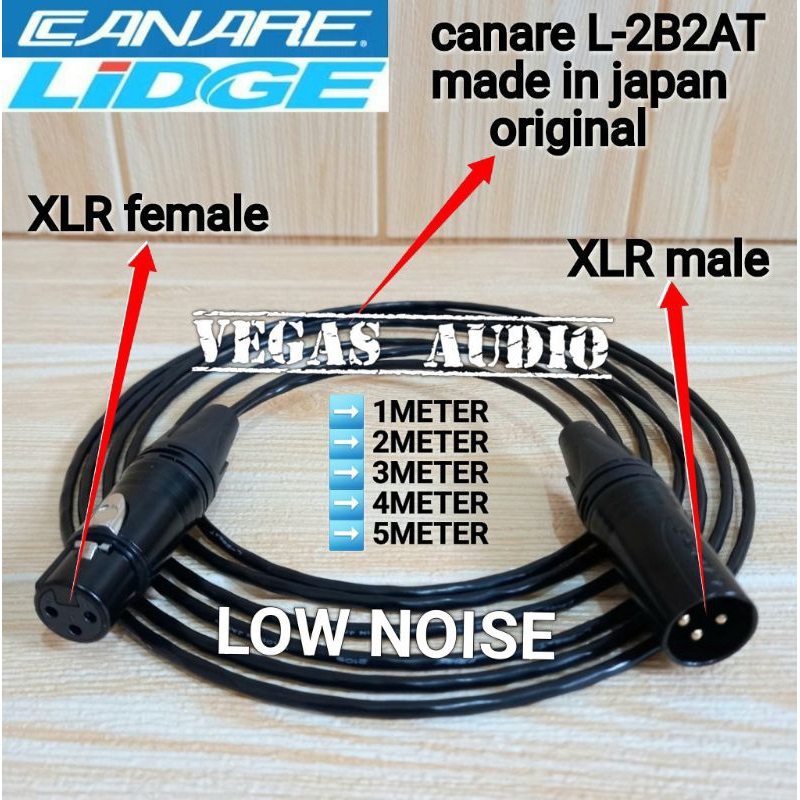 KABEL MIC/KABEL AUDIO KECIL CANARE KECIL ORIGINAL JACK XLR MALE TO JACK XLR FEMALE 1M-5M