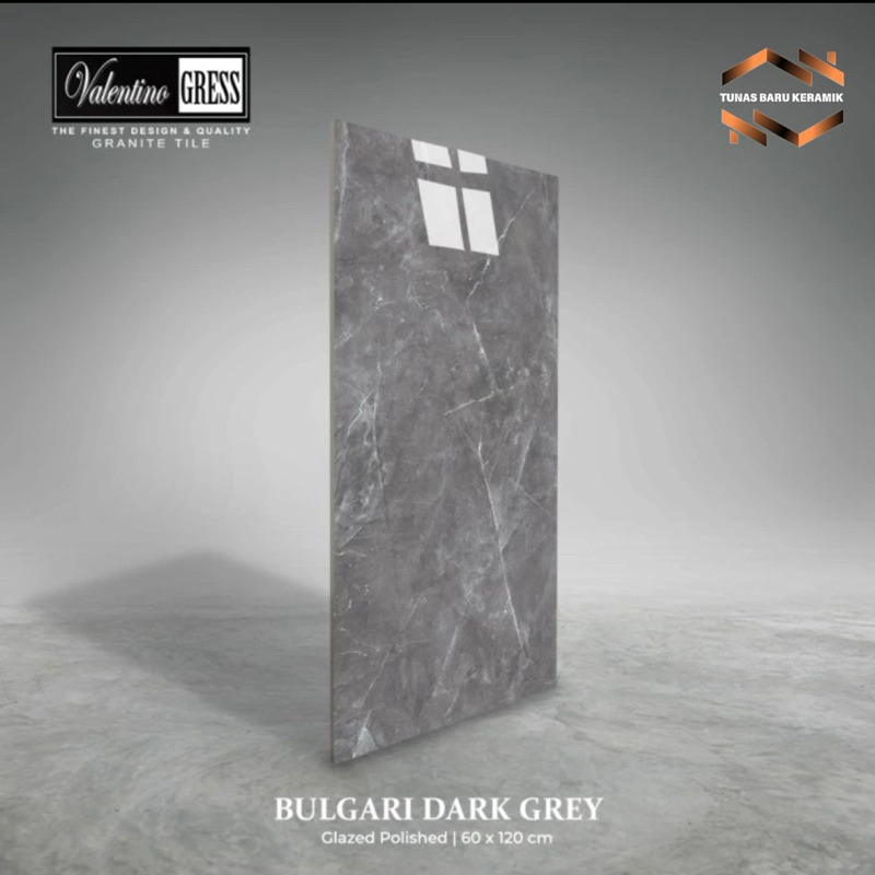 Granit 60x120 Valentino Gress Bulgari Dark Grey | Glazed Polished
