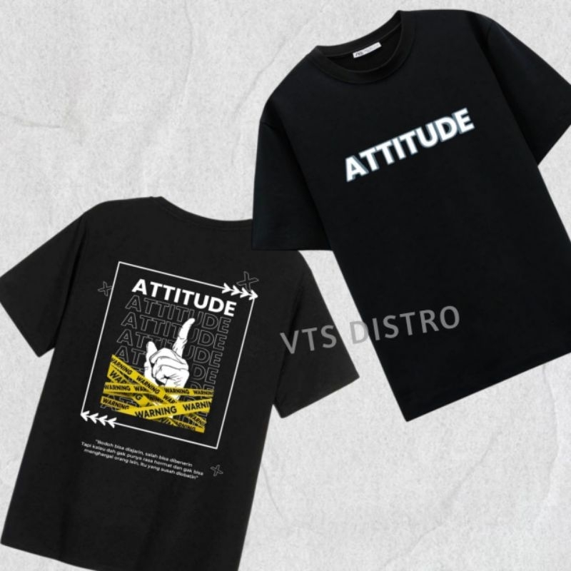 T-Shirt Kaos Premium | ATTITUDE - Baju Distro Pria Wanita