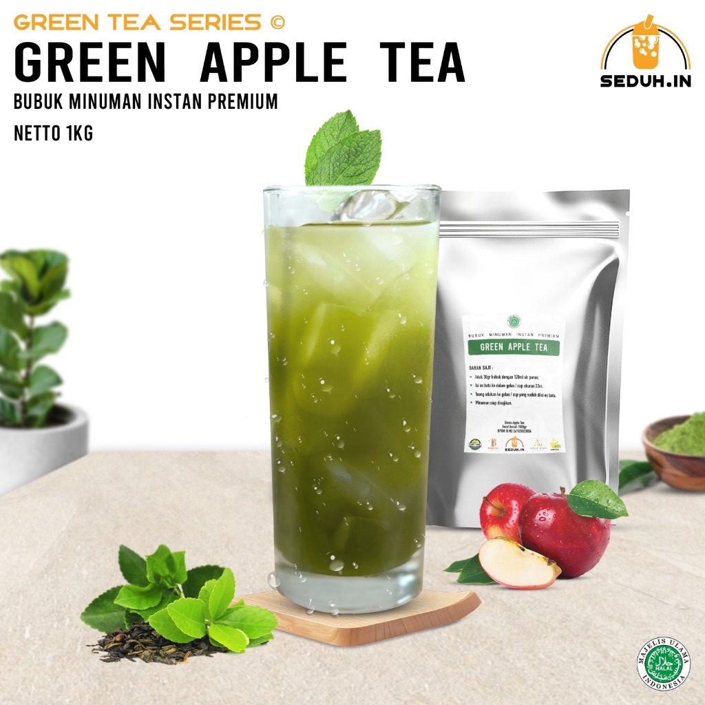 

SEDUHIN - OFFICIAL - Green Apple tea 1KG / Bubuk Minuman Teh Hijau