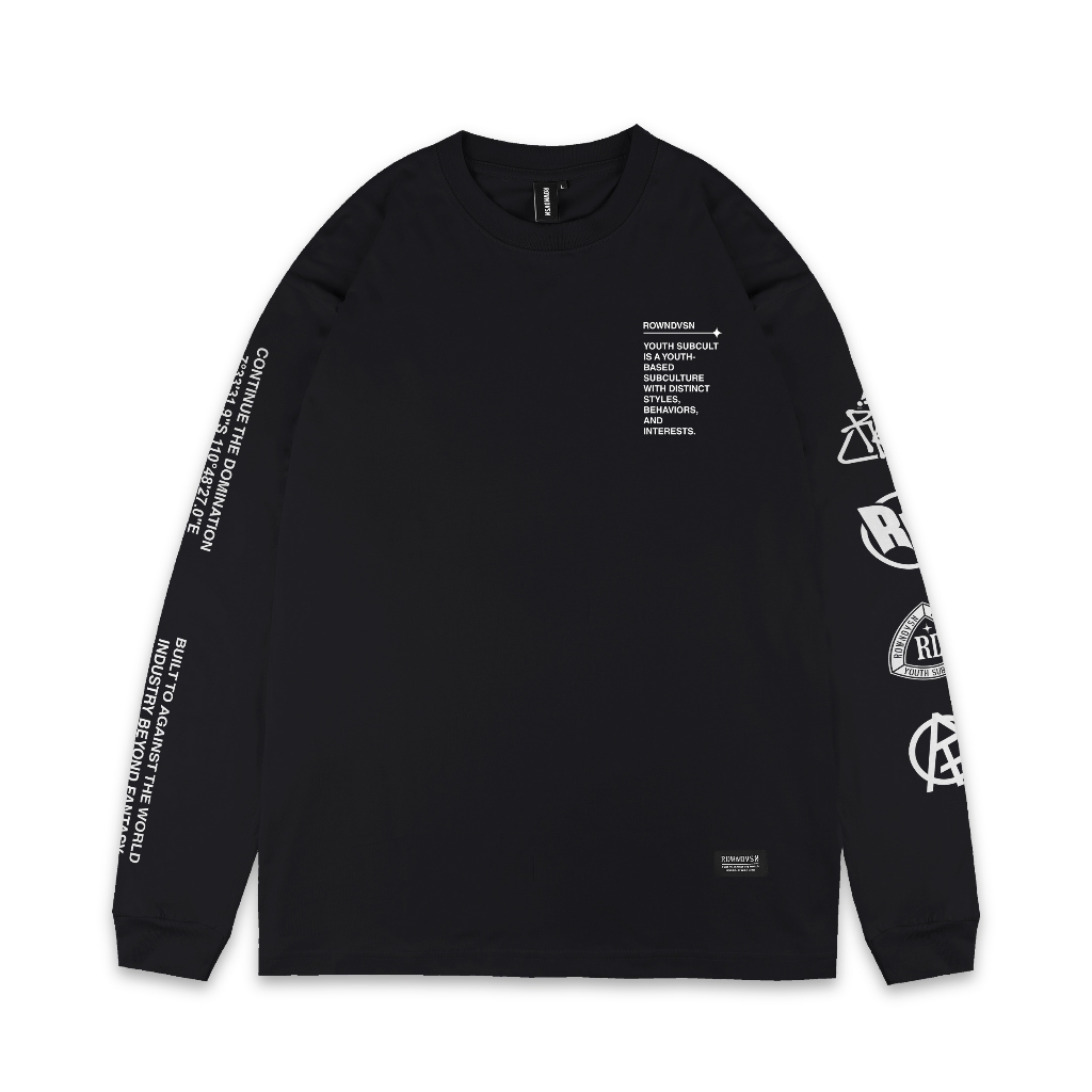 Rown Division Kaos Lengan Panjang || Parabellum Hitam Longsleeve