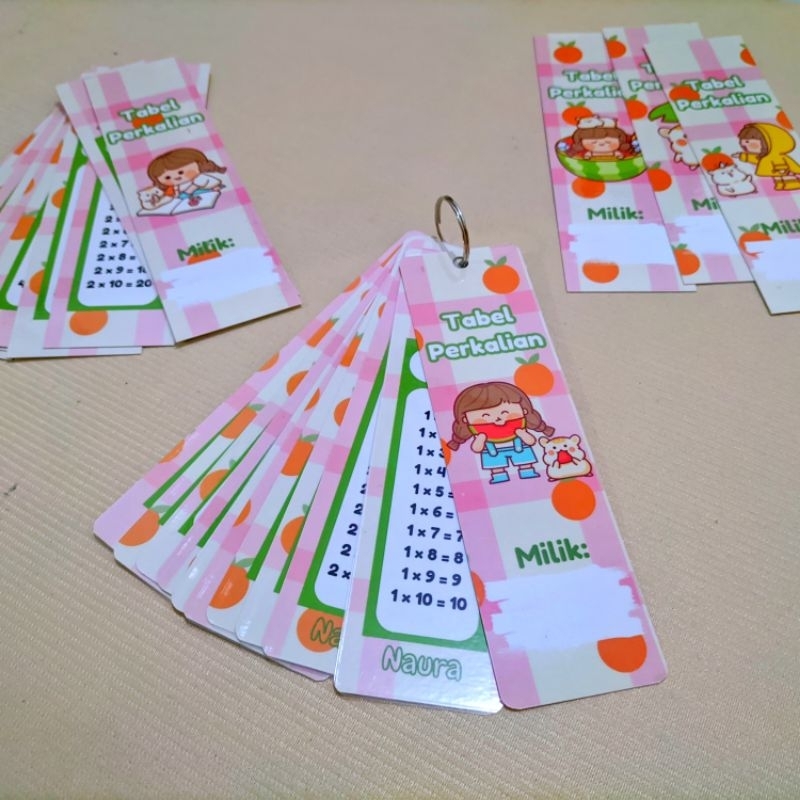 

Flash card perkalian / pembagian / pengurangn / penjumlahan free custom nama