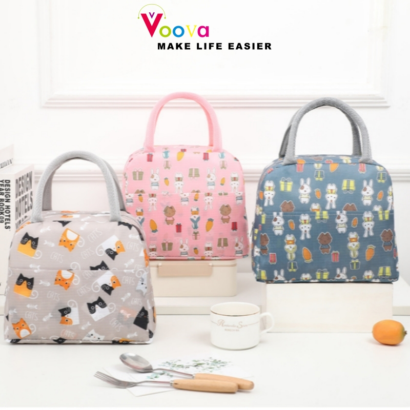 VOOVA Lunchbag Tas Bekal / Kotak Makan / Tas Bekal Makanan / Tempat Bekal Makan / Lunch Bag Cooler H
