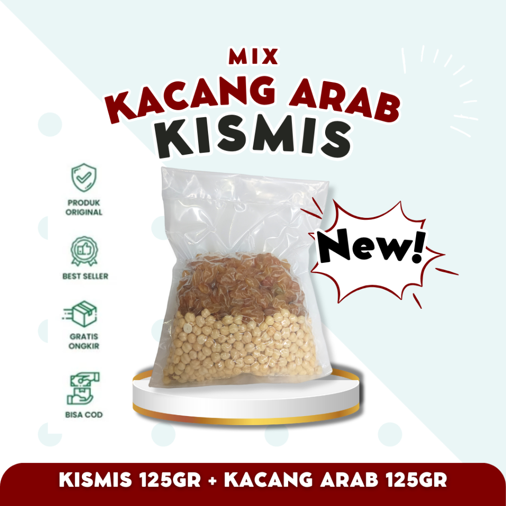 

KACANG ARAB mix KISMIS MANIS 250 GRAM | OLEH HAJI DAN UMROH